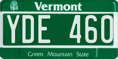 VT license plate YDE460