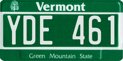 VT license plate YDE461