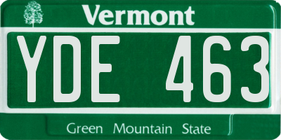VT license plate YDE463