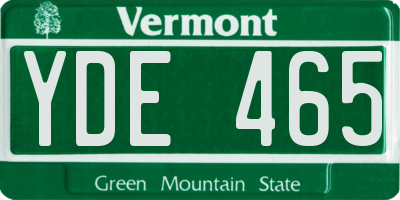 VT license plate YDE465