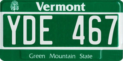 VT license plate YDE467
