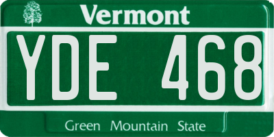 VT license plate YDE468