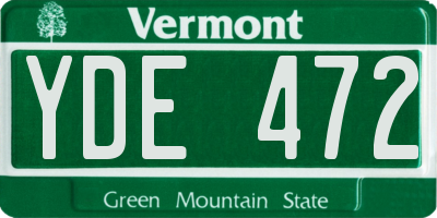 VT license plate YDE472