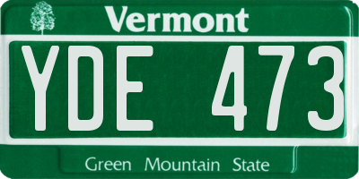 VT license plate YDE473