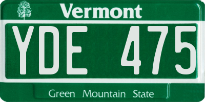 VT license plate YDE475