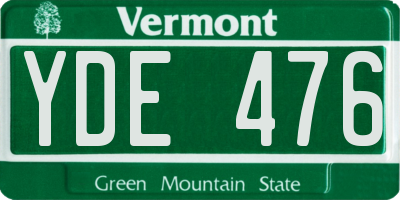 VT license plate YDE476