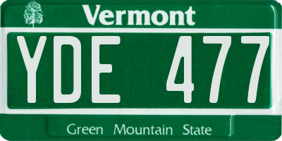 VT license plate YDE477