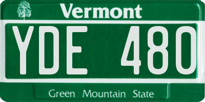 VT license plate YDE480