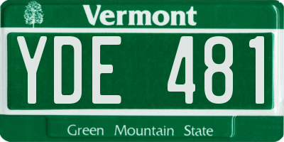 VT license plate YDE481