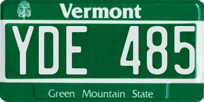 VT license plate YDE485
