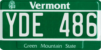 VT license plate YDE486