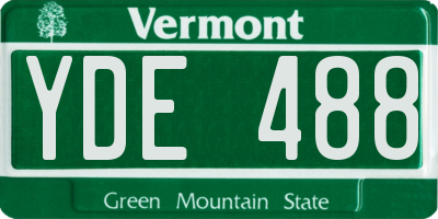 VT license plate YDE488