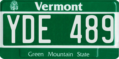 VT license plate YDE489