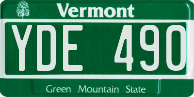 VT license plate YDE490