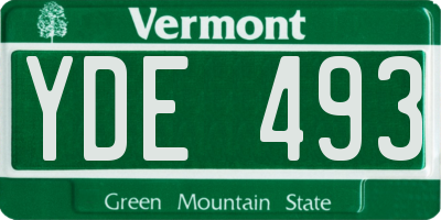 VT license plate YDE493