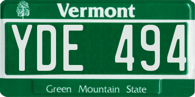 VT license plate YDE494