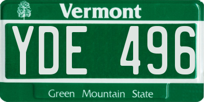 VT license plate YDE496