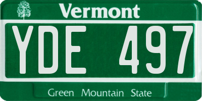 VT license plate YDE497