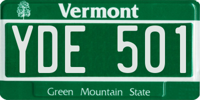 VT license plate YDE501