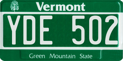 VT license plate YDE502