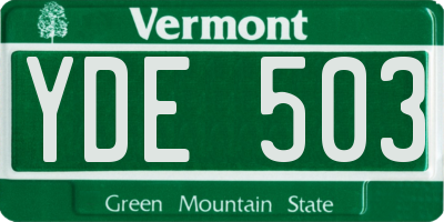 VT license plate YDE503
