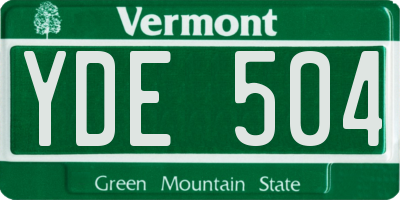 VT license plate YDE504