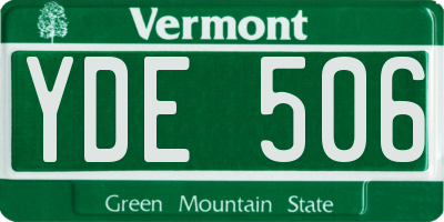 VT license plate YDE506