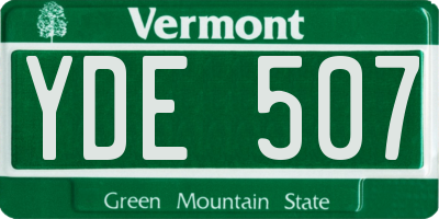 VT license plate YDE507