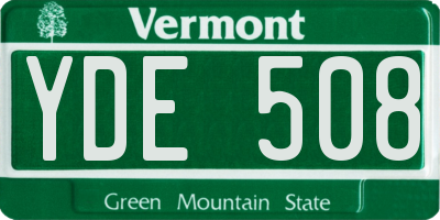 VT license plate YDE508