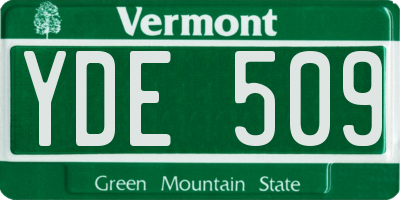 VT license plate YDE509