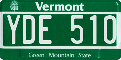VT license plate YDE510