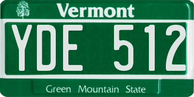 VT license plate YDE512