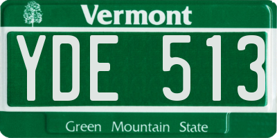 VT license plate YDE513