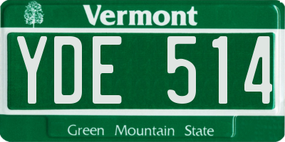 VT license plate YDE514