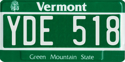 VT license plate YDE518