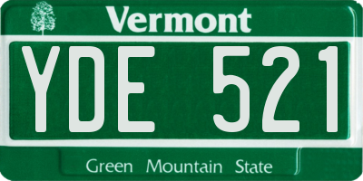 VT license plate YDE521