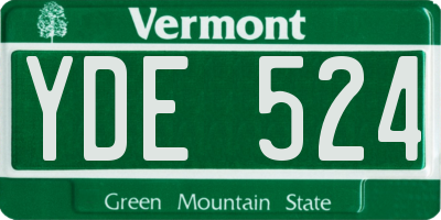 VT license plate YDE524
