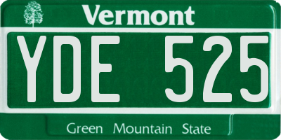 VT license plate YDE525