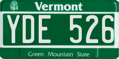 VT license plate YDE526