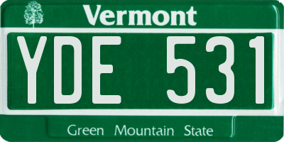 VT license plate YDE531