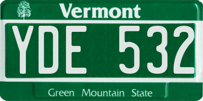 VT license plate YDE532