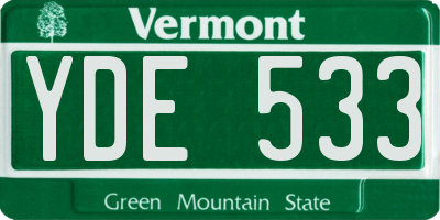 VT license plate YDE533