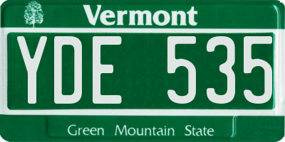 VT license plate YDE535