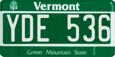 VT license plate YDE536