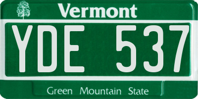 VT license plate YDE537
