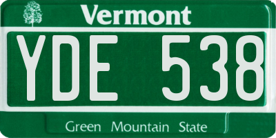 VT license plate YDE538