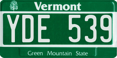 VT license plate YDE539