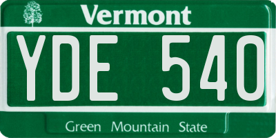 VT license plate YDE540