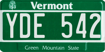 VT license plate YDE542