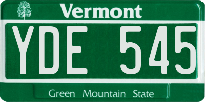 VT license plate YDE545